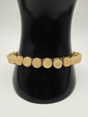 Plunder Design Gold Tone Faux Druzy Magnetic Closure Link Bracelet